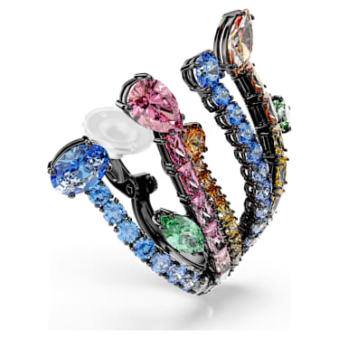 Brincos de mola Matrix, Combinação de lapidações, Bouquet, Multicor, Lacado a ruténio - Swarovski, 5742673