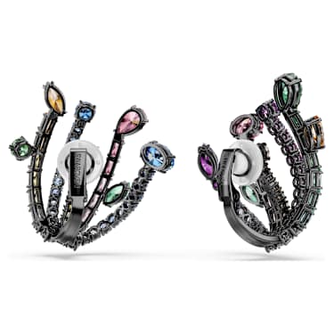 Brincos de mola Matrix, Combinação de lapidações, Bouquet, Multicor, Lacado a ruténio - Swarovski, 5742673
