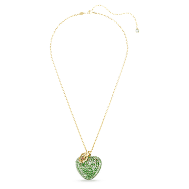 Idyllia medál, Vegyes metszés, Alma, Zöld, 18 kt-os aranybevonat - Swarovski, 5742675