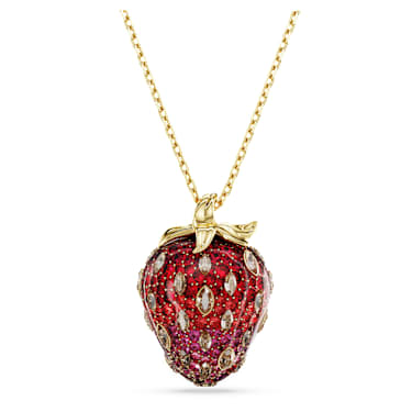 Idyllia Anhänger, Verschiedene Schliffe, Erdbeere, Rot, 18K Goldbeschichtet - Swarovski, 5742676