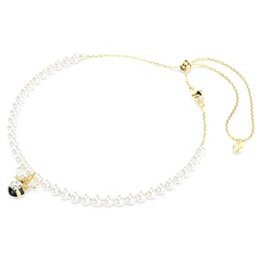 Idyllia choker, Crystal Pearl, Verschillende slijpvormen, Bij, Wit, Goudkleurige toplaag - Swarovski, 5742677