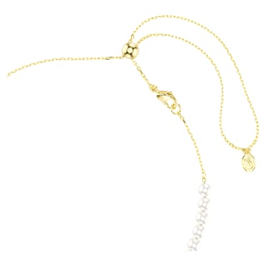 Ras-de-cou Idyllia, Perle de cristal, Tailles variées, Abeille, Blanc, Doré à l’or 18 carats (750/1000) - Swarovski, 5742677