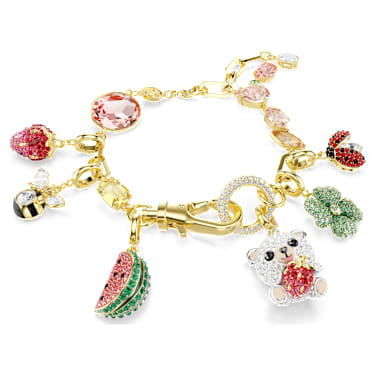 Idyllia bracelet, Mixed cuts, Mixed motifs, Multicoloured, Gold-tone plated - Swarovski, 5742683
