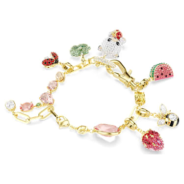 Idyllia armband, Verschillende slijpvormen, Verschillende motieven, Meerkleurig, Goudkleurige toplaag - Swarovski, 5742683