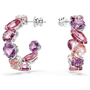 Gema ringoorbellen, Roze, Rodium toplaag - Swarovski, 5742885