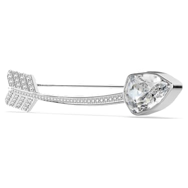 Idyllia ブローチ, ミックスカット, 矢, ホワイト, ロジウム・プレーティング - Swarovski, 5742952