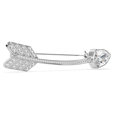 Broszka Idyllia, Szlify różnorodne, Strzała, Biała, Powłoka z rodu - Swarovski, 5742952