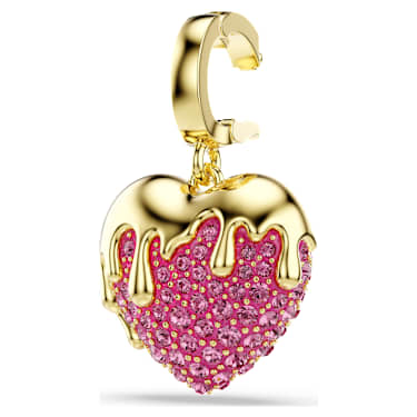Idyllia Charm, Rundschliff, Herz, Rosa, 18K Goldbeschichtet - Swarovski, 5742953