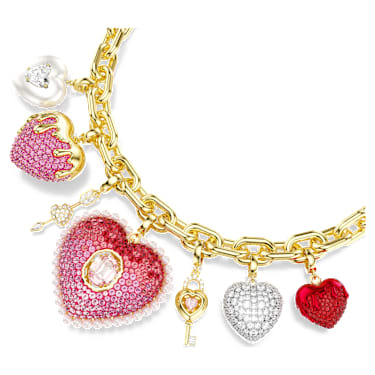 Idyllia 項鏈, 混合式切割, 心、鑰匙, 漸層色, 18K 金飾面 - Swarovski, 5742956