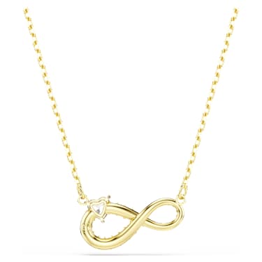 Hyperbola Halskette, Herzschliff, Pavé, Unendlichkeit, Weiß, 18K Goldbeschichtet - Swarovski, 5743013