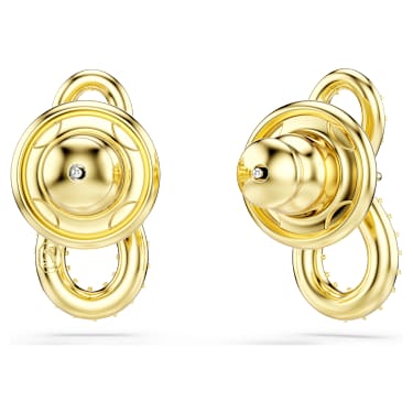 Hyperbola 耳釘, 圓形切割, 密鑲, Infinity, 白色, 鍍金（金色飾面） - Swarovski, 5743014