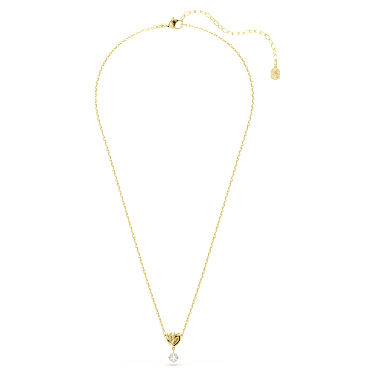 Lifelong medál, Körmetszéses, Szív, Fehér, Aranytónusú bevonattal - Swarovski, 5743016