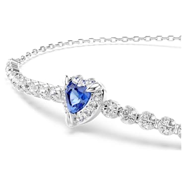 One karkötő, Vegyes metszés, Szív, Kék, Ródium bevonattal - Swarovski, 5743019