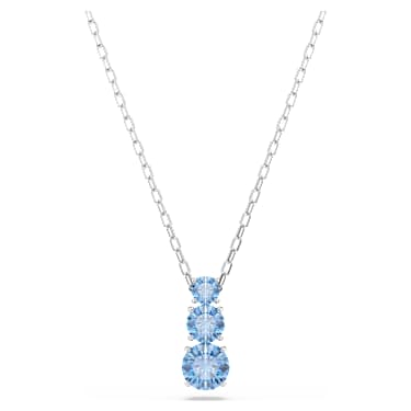 Pendentif Stilla Attract, Taille ronde, Bleu, Métal rhodié - Swarovski, 5743022