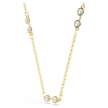 Verižica Swarovski Remix, Okrogli rez, Bela, PVD zlatega odtenka - Swarovski, 5743027