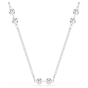 Swarovski Remix 項鏈, 圓形切割, 白色, 鍍白金色 - Swarovski, 5743028