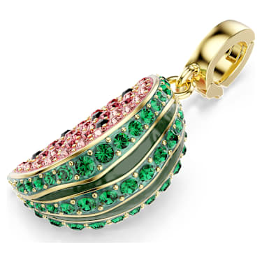 Idyllia charm, Mixed cuts, Watermelon, Multicolored, 18K gold finish - Swarovski, 5743134