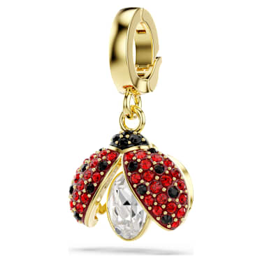 Idyllia charm, Mixed cuts, Ladybug, Red, Gold-tone plated - Swarovski, 5743138