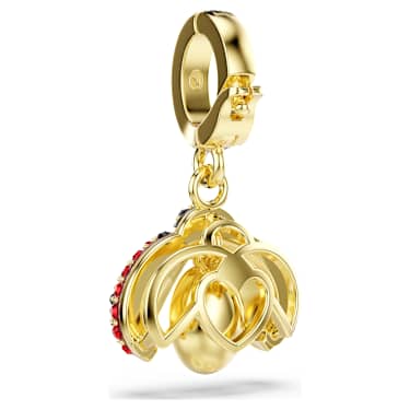 Idyllia charm, Mixed cuts, Ladybird, Red, Gold-tone plated - Swarovski, 5743138