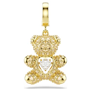 Charm Idyllia, Taglio misto, Orsetto, Placcato color oro - Swarovski, 5743147