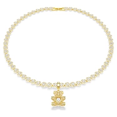 Obesek Idyllia, Mešani rezi, Medvedek, PVD zlatega odtenka - Swarovski, 5743147