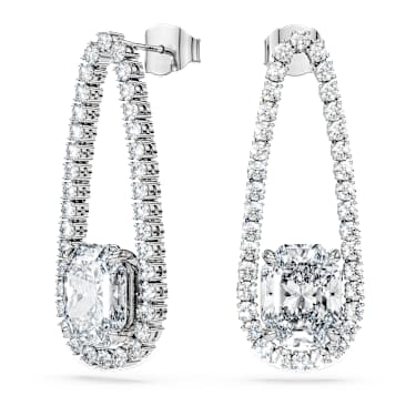 Octagon Tennis earrings, Lab-grown diamonds 7.95 ct tw, Mixed shapes, 18K white gold - Swarovski, 5743353