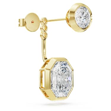 Octagon earring jackets, Lab-grown diamonds 7.70 ct tw, Mixed shapes, 18K yellow gold - Swarovski, 5743356
