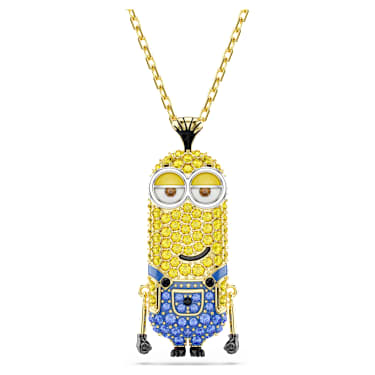 Wisiorek Minions Kevin, Oprawa brukowa, Różnokolorowy, Powłoka w odcieniu złota - Swarovski, 5743384