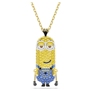 Μενταγιόν Minions Kevin, Pavé, Πολύχρωμο, Φινίρισμα με χρυσό 18 καρατίων - Swarovski, 5743384