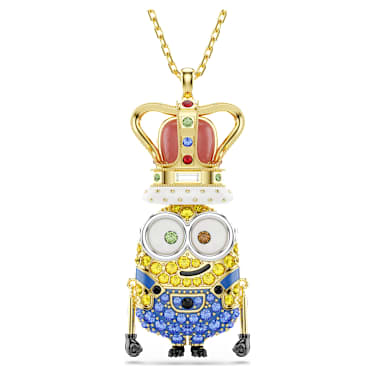 Obesek Minions King Bob, Pavé, Večbarven, V videzu 18-karatnega zlata - Swarovski, 5743385