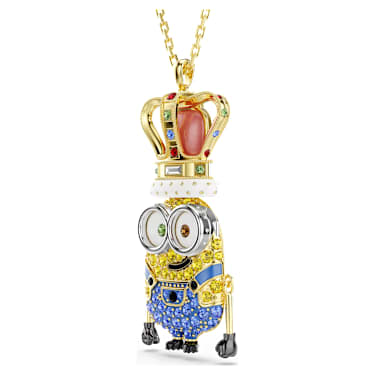 Μενταγιόν Minions King Bob, Pavé, Πολύχρωμο, Φινίρισμα με χρυσό 18 καρατίων - Swarovski, 5743385