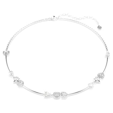 Collier Idyllia, Cœur avec flèche, Blanc, Métal rhodié - Swarovski, 5743411