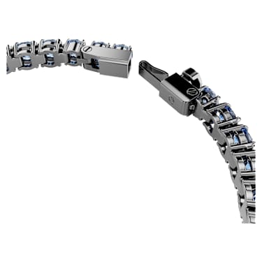 Bracelete Tennis Matrix, Lapidação redonda, Azul, Lacado a ruténio - Swarovski, 5743438