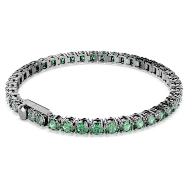 Matrix สร้อยข้อมือ Tennis, เจียระไนทรงกลม, เขียว, เคลือบรูทีเนียม - Swarovski, 5743445