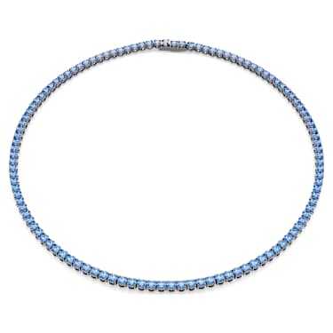 Colar Tennis Matrix, Lapidação redonda, Azul, Lacado a ruténio - Swarovski, 5743450