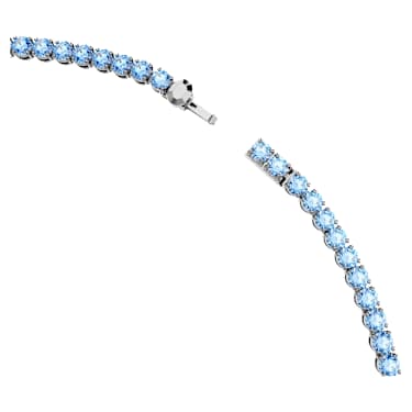 Matrix Tennis necklace, Round cut, Blue, Ruthenium plated - Swarovski, 5743451