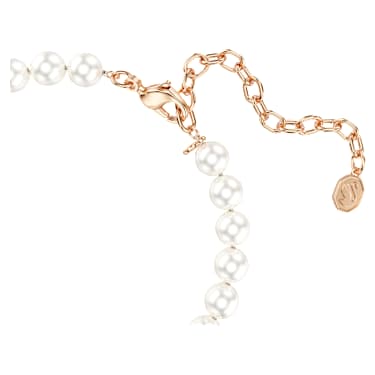 Matrix สร้อยข้อมือ, มุกคริสตัล, เจียระไนทรงกลม, ขาว, เคลือบโทนสีโรสโกลด์ - Swarovski, 5743458