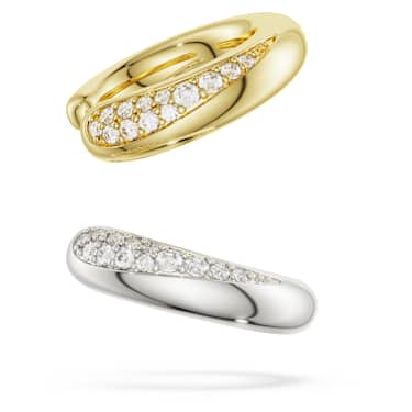 Swarovski Classica 이어 커프, 라운드 컷, 화이트, 스털링 실버, 18k 골드 피니시 - Swarovski, 5743473