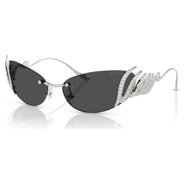 Sonnenbrille, Cat-eye-Form, Schwan, Silberfarben - Swarovski, 5743534