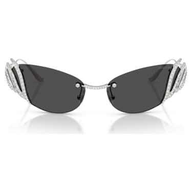 Lunettes de soleil, Style Cat-eye, Cygne, Ton argenté - Swarovski, 5743534