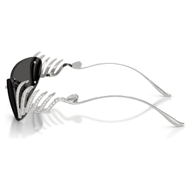Lunettes de soleil, Style Cat-eye, Cygne, Ton argenté - Swarovski, 5743534