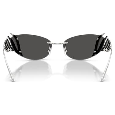 Lunettes de soleil, Style Cat-eye, Cygne, Ton argenté - Swarovski, 5743534