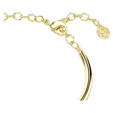Dextera Armreif, Rundschliff, Weiß, Goldlegierungsschicht - Swarovski, 5743568