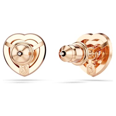 One Ohrstecker, Herzschliff, Pavé, Herz, Rosa, Metallmix - Swarovski, 5743572