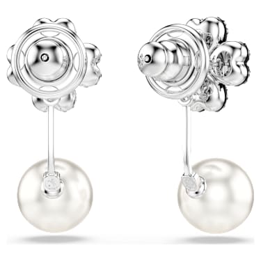 ●SWAROVSKI Latisha ドロップピアス フラワー クローバー 四葉 Latisha earrings, Pavé, Clover, Black, Mixed metal finish | Swarovski