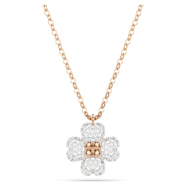SWAROVSKI Latisha ペンダント Latisha pendant, Pavé, Clover, Multicolored, 18K rose gold finish