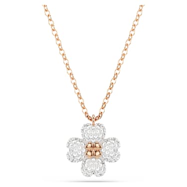 Latisha pendant, Pavé, Clover, Multicoloured, Rose gold-tone plated - Swarovski, 5743576