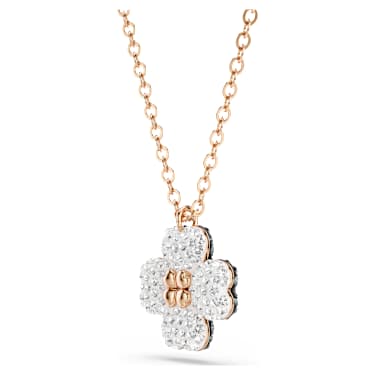 SWAROVSKI Latisha ペンダント Latisha pendant, Pavé, Clover, Multicolored, 18K rose gold finish