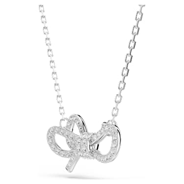 Přívěsek Lifelong, Pavé, Mašlička, Bílá, Pokoveno rhodiem - Swarovski, 5743577