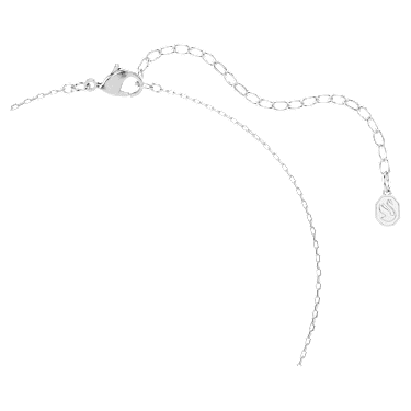 One pendant, Heart cut, Pavé, Heart, Blue, Rhodium plated - Swarovski, 5743579